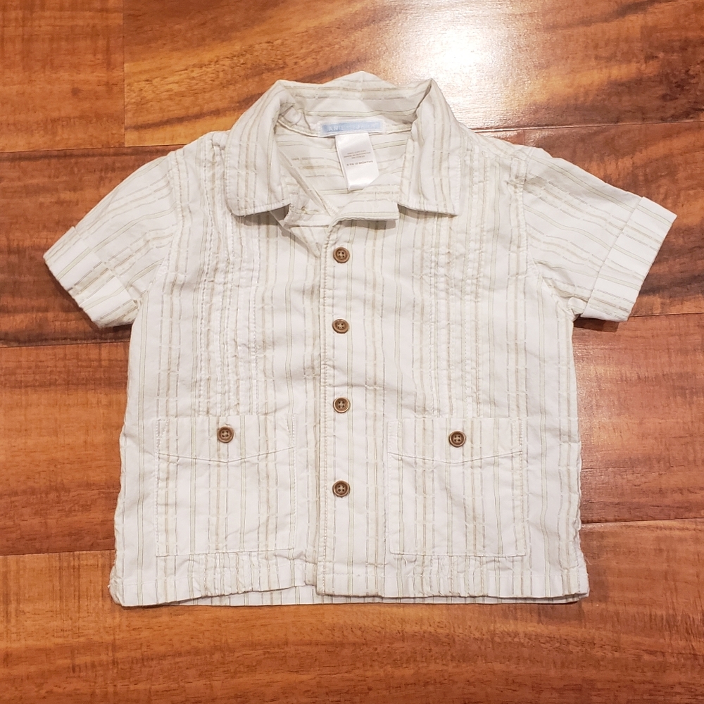 Janie and Jack EUC 6-12 months pintuck stitch button down shirt